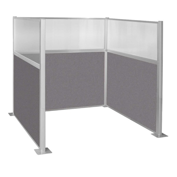 Pre-Configured Hush Panel Cubicle (U Shape) 6' x 6' W/ Window Slate Fabric